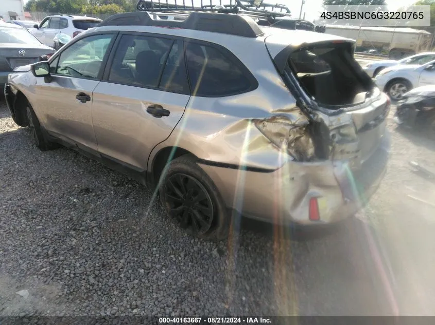 2016 Subaru Outback 2.5I Limited VIN: 4S4BSBNC6G3220765 Lot: 40163667