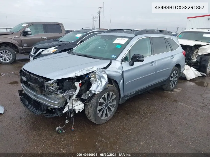 2016 Subaru Outback 2.5I Limited VIN: 4S4BSBLCXG3291857 Lot: 40196936