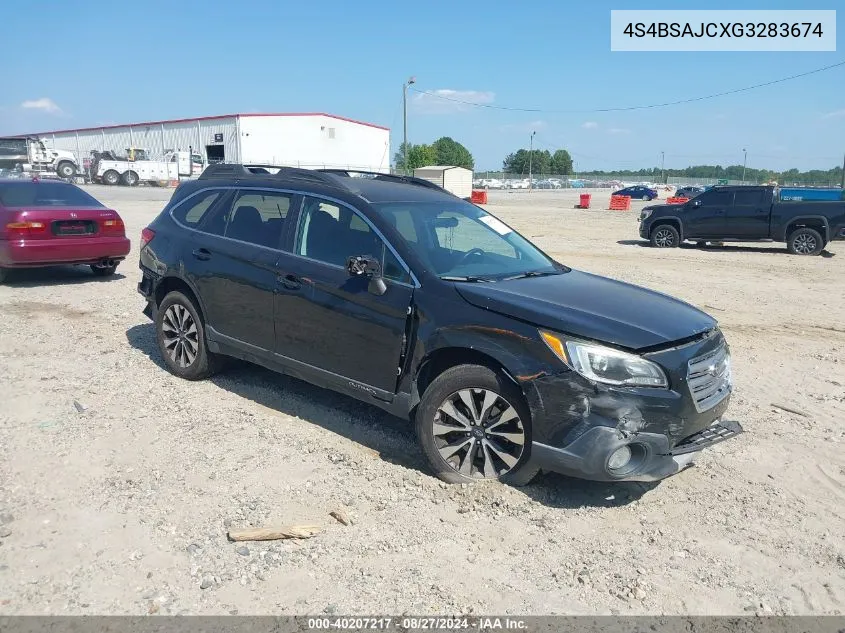 2016 Subaru Outback 2.5I Limited VIN: 4S4BSAJCXG3283674 Lot: 40207217