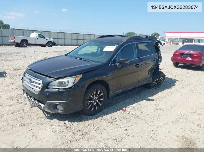 2016 Subaru Outback 2.5I Limited VIN: 4S4BSAJCXG3283674 Lot: 40207217