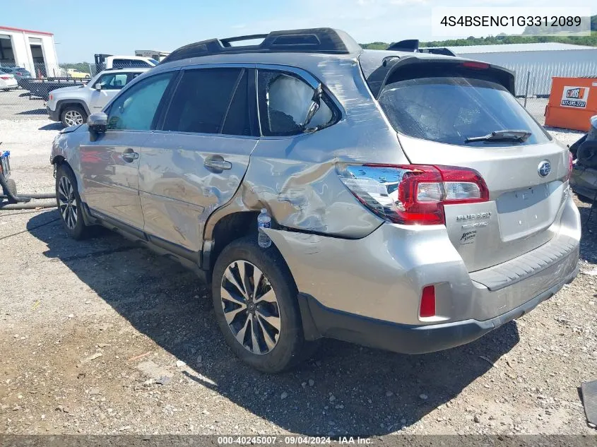 2016 Subaru Outback 3.6R Limited VIN: 4S4BSENC1G3312089 Lot: 40245007