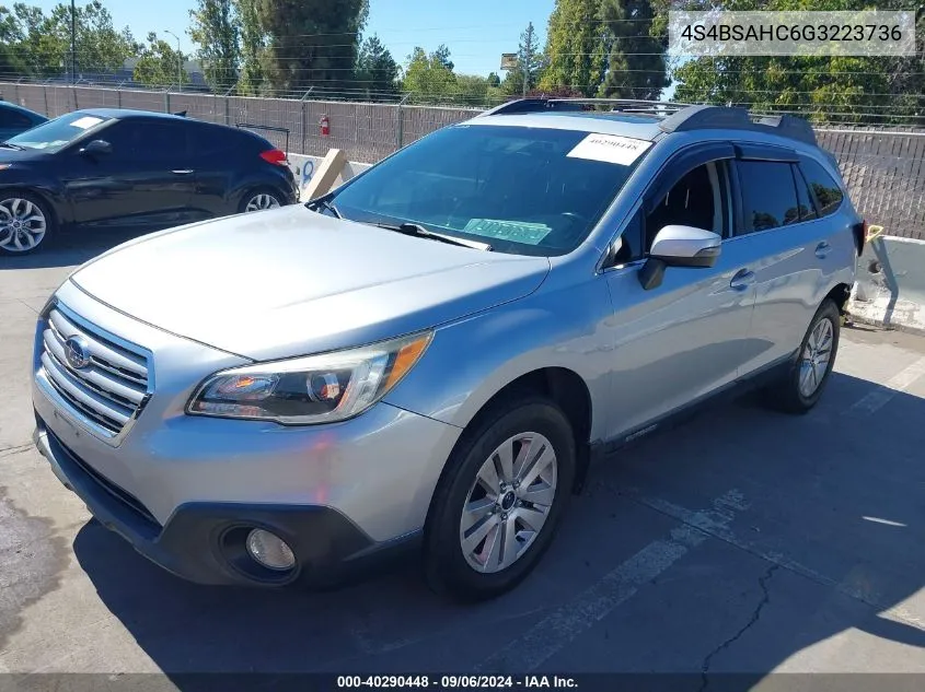 4S4BSAHC6G3223736 2016 Subaru Outback 2.5I Premium