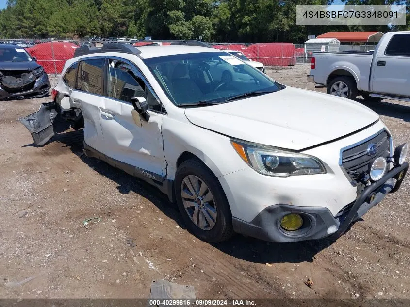 2016 Subaru Outback 2.5I Premium VIN: 4S4BSBFC7G3348091 Lot: 40299816