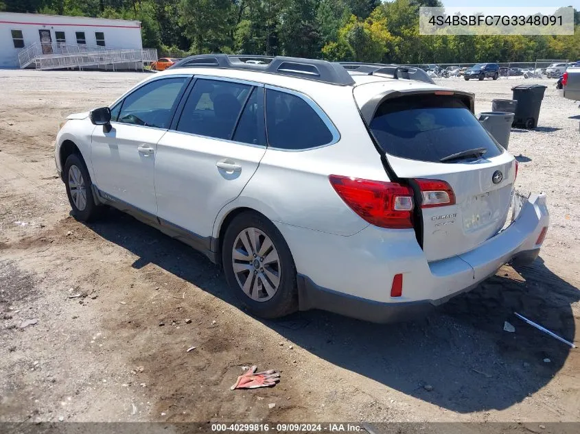 2016 Subaru Outback 2.5I Premium VIN: 4S4BSBFC7G3348091 Lot: 40299816