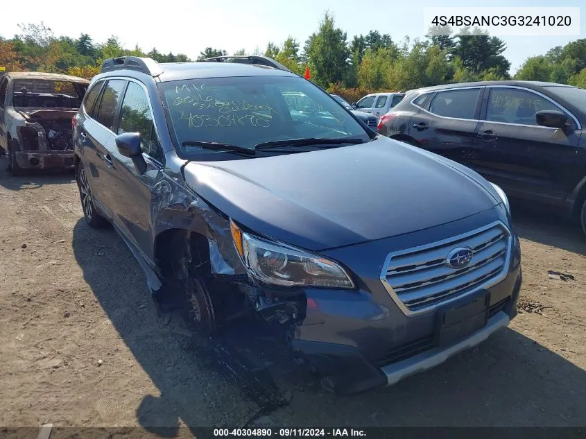 2016 Subaru Outback 2.5I Limited VIN: 4S4BSANC3G3241020 Lot: 40304890