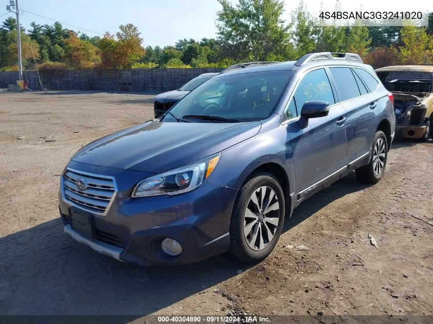 4S4BSANC3G3241020 2016 Subaru Outback 2.5I Limited