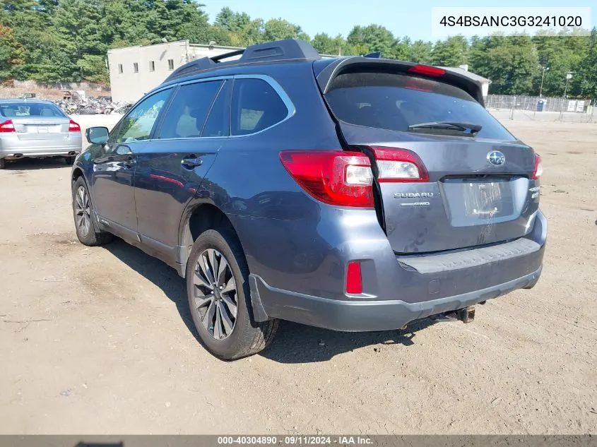 2016 Subaru Outback 2.5I Limited VIN: 4S4BSANC3G3241020 Lot: 40304890