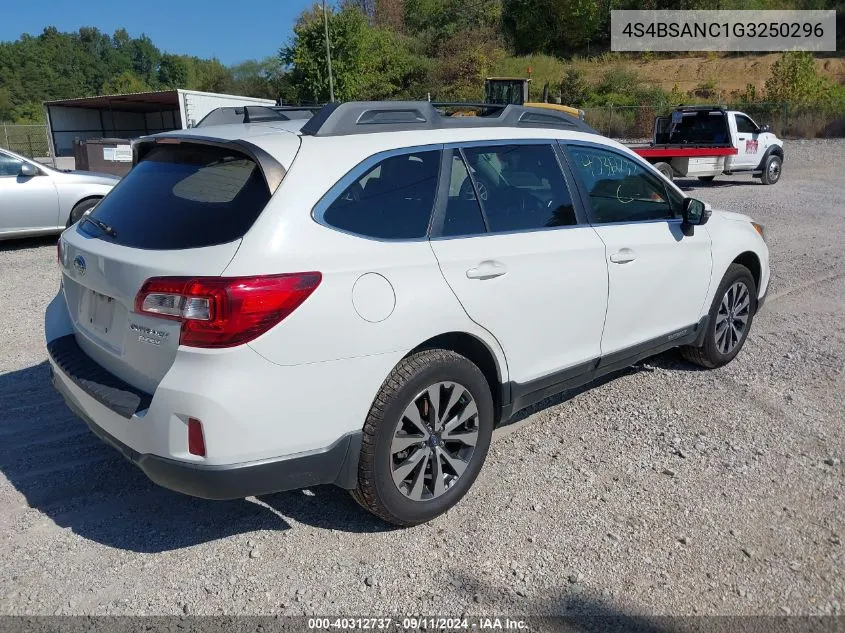 2016 Subaru Outback 2.5I Limited VIN: 4S4BSANC1G3250296 Lot: 40312737