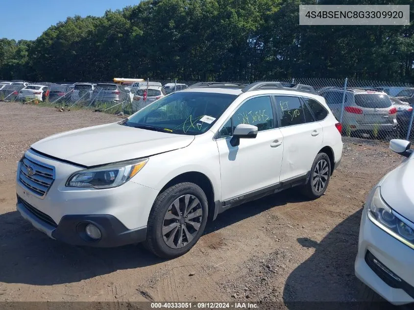 4S4BSENC8G3309920 2016 Subaru Outback 3.6R Limited