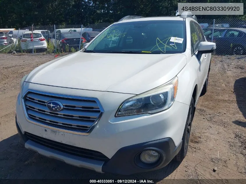 2016 Subaru Outback 3.6R Limited VIN: 4S4BSENC8G3309920 Lot: 40333051