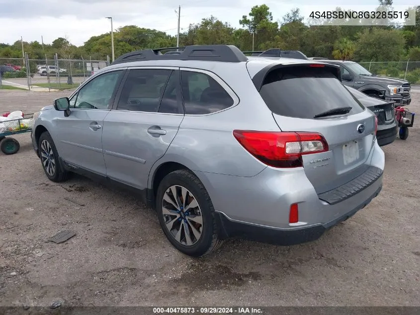 2016 Subaru Outback 2.5I Limited VIN: 4S4BSBNC8G3285519 Lot: 40475873