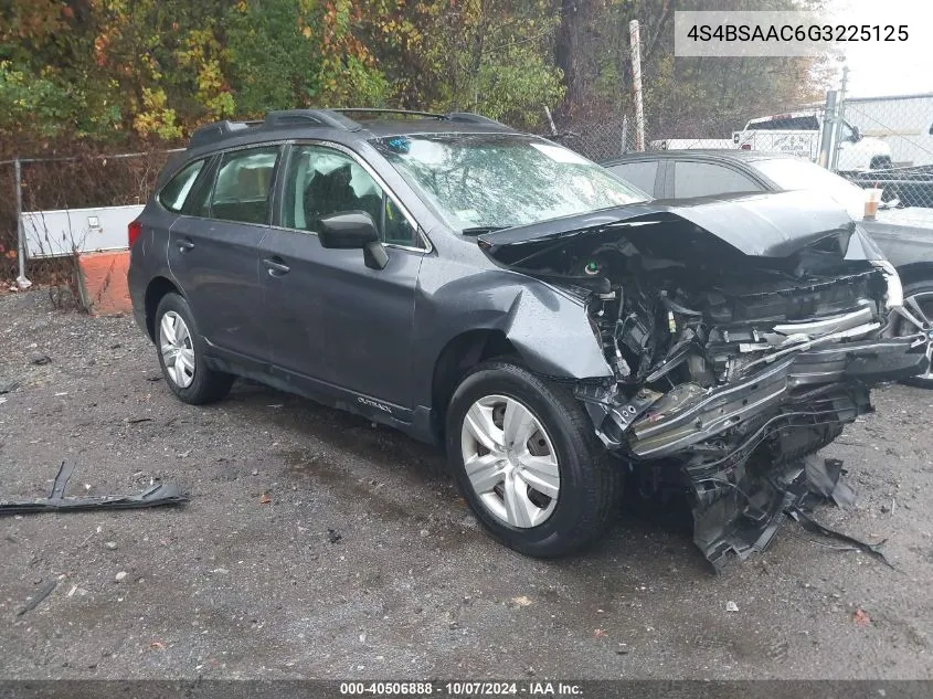 2016 Subaru Outback 2.5I VIN: 4S4BSAAC6G3225125 Lot: 40506888