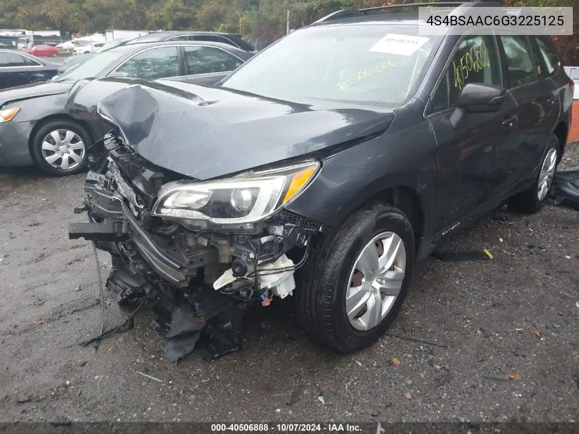 2016 Subaru Outback 2.5I VIN: 4S4BSAAC6G3225125 Lot: 40506888