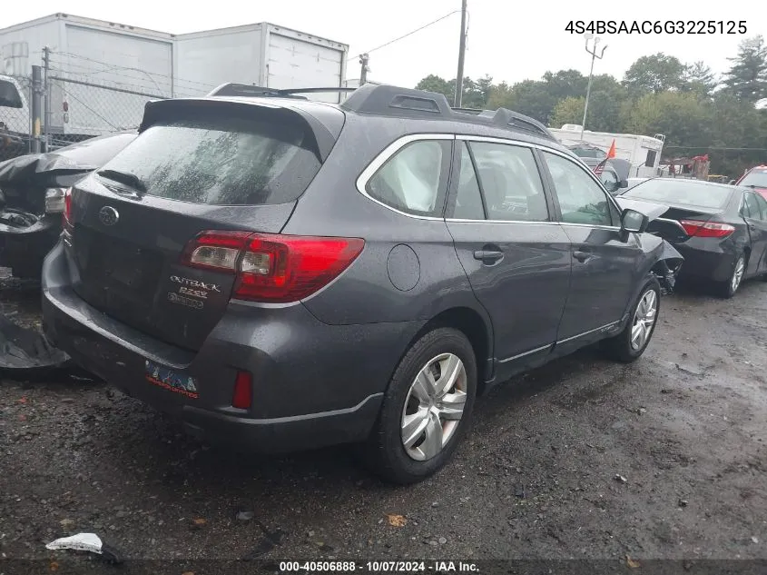 2016 Subaru Outback 2.5I VIN: 4S4BSAAC6G3225125 Lot: 40506888