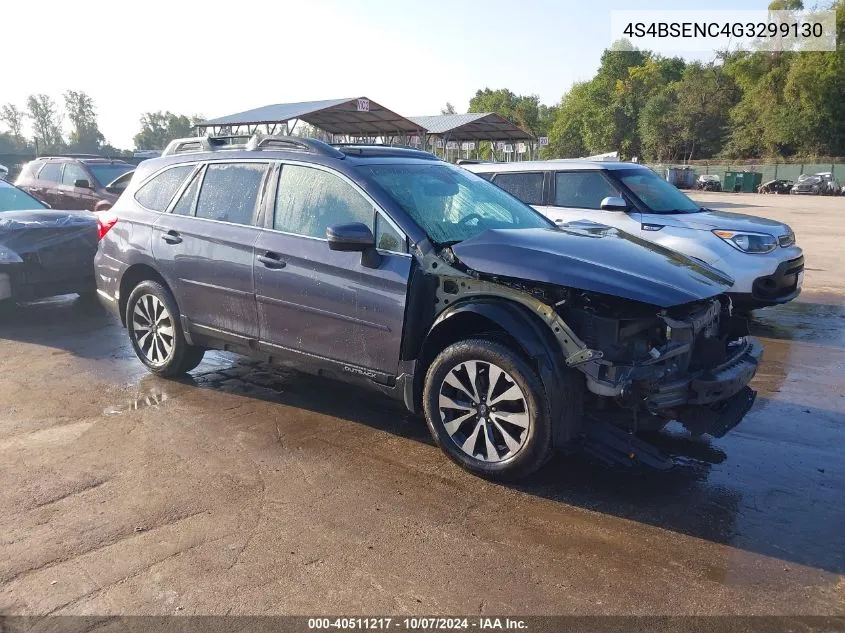 2016 Subaru Outback 3.6R Limited VIN: 4S4BSENC4G3299130 Lot: 40511217