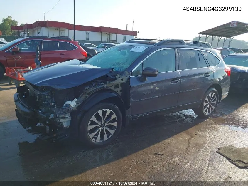 2016 Subaru Outback 3.6R Limited VIN: 4S4BSENC4G3299130 Lot: 40511217