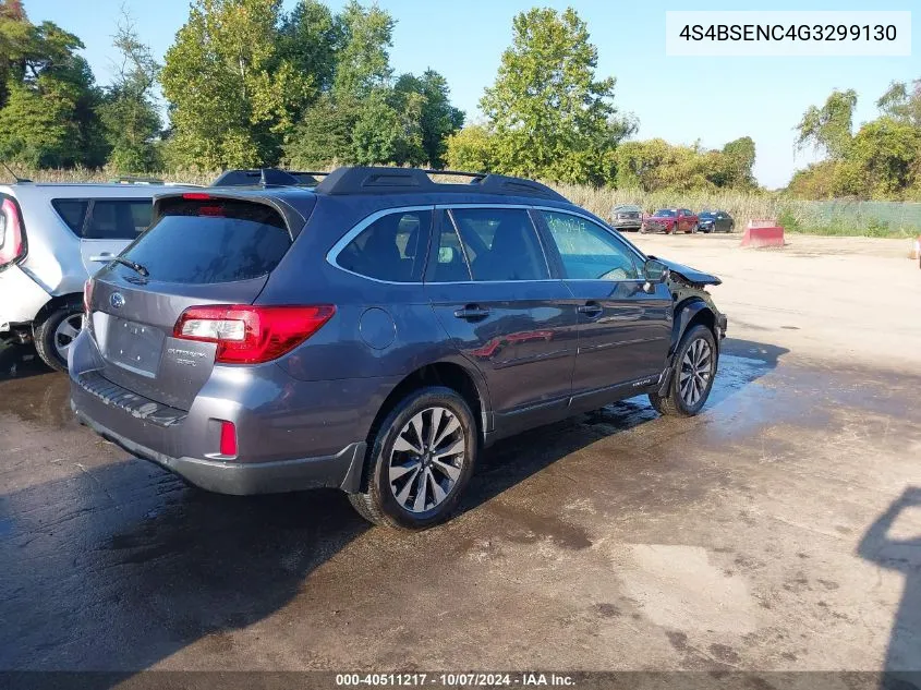 2016 Subaru Outback 3.6R Limited VIN: 4S4BSENC4G3299130 Lot: 40511217