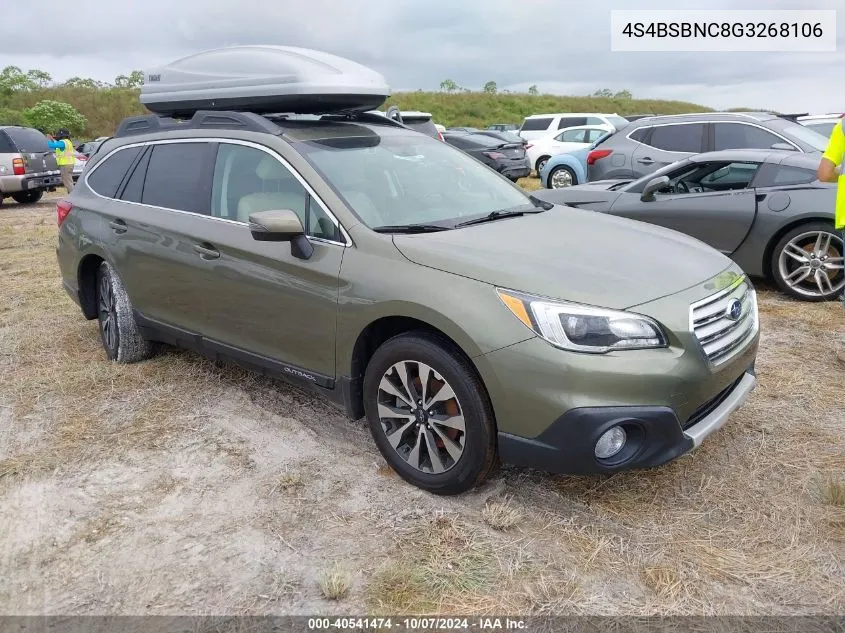 2016 Subaru Outback 2.5I Limited VIN: 4S4BSBNC8G3268106 Lot: 40541474