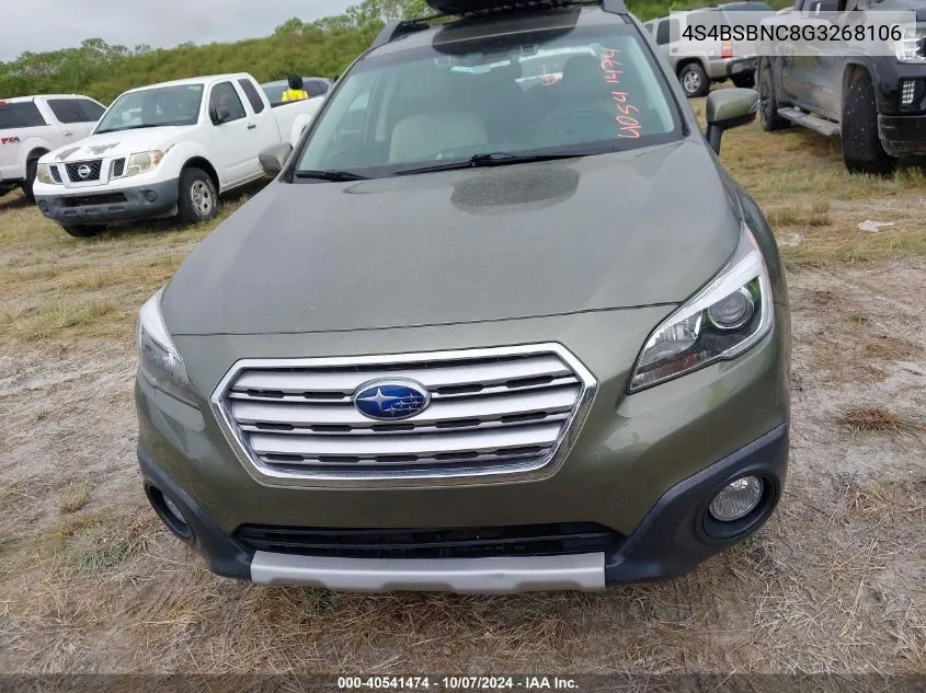 2016 Subaru Outback 2.5I Limited VIN: 4S4BSBNC8G3268106 Lot: 40541474