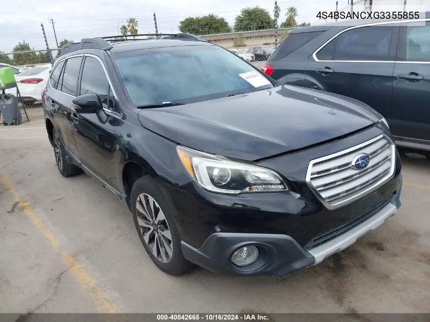 2016 Subaru Outback 2.5I Limited VIN: 4S4BSANCXG3355855 Lot: 40542665