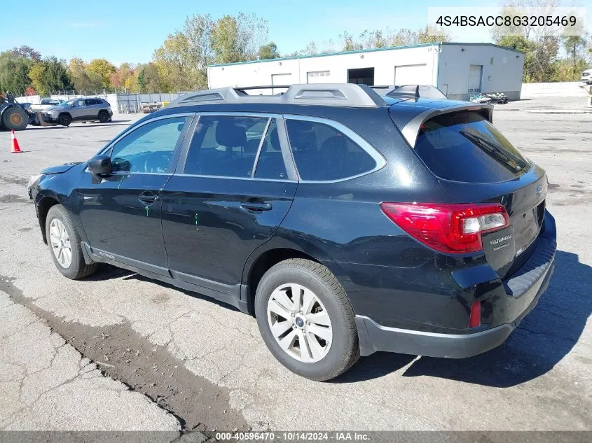 2016 Subaru Outback 2.5I Premium VIN: 4S4BSACC8G3205469 Lot: 40596470