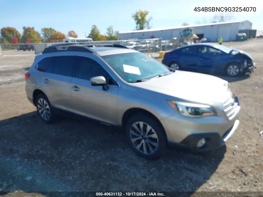 2016 Subaru Outback 2.5I Limited VIN: 4S4BSBNC9G3254070 Lot: 40631132