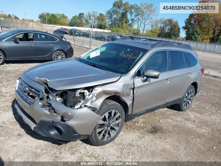 2016 Subaru Outback 2.5I Limited VIN: 4S4BSBNC9G3254070 Lot: 40631132