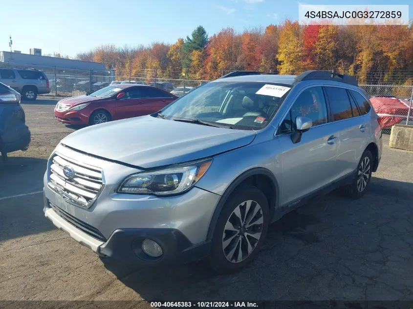 2016 Subaru Outback 2.5I Limited VIN: 4S4BSAJC0G3272859 Lot: 40645383