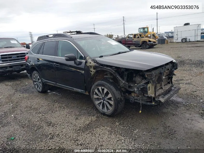 2016 Subaru Outback 2.5I Limited VIN: 4S4BSANC9G3353076 Lot: 40695507