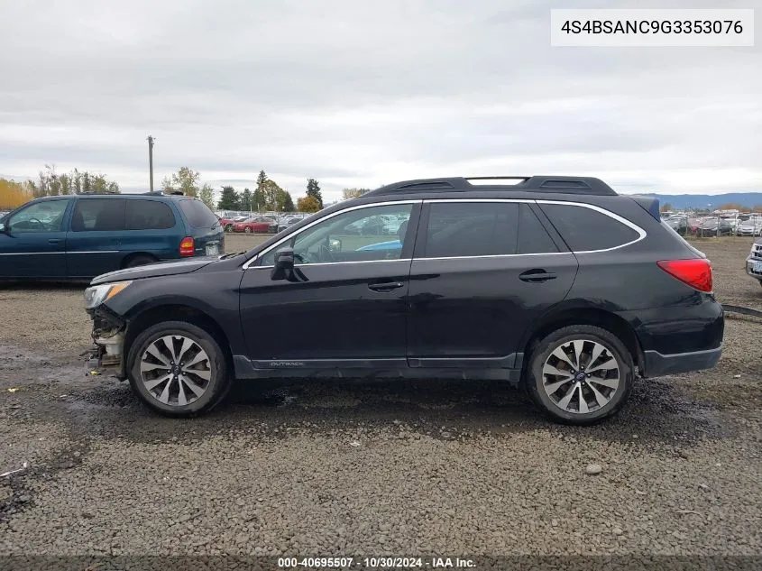 2016 Subaru Outback 2.5I Limited VIN: 4S4BSANC9G3353076 Lot: 40695507