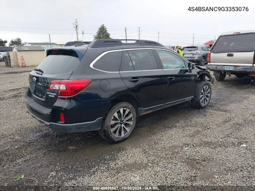 2016 Subaru Outback 2.5I Limited VIN: 4S4BSANC9G3353076 Lot: 40695507