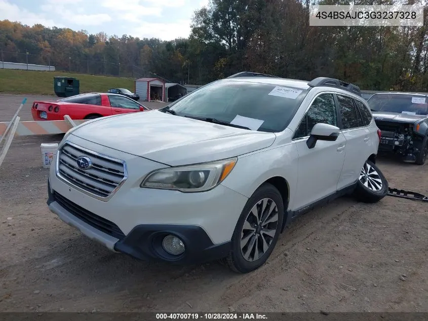 2016 Subaru Outback 2.5I Limited VIN: 4S4BSAJC3G3237328 Lot: 40700719