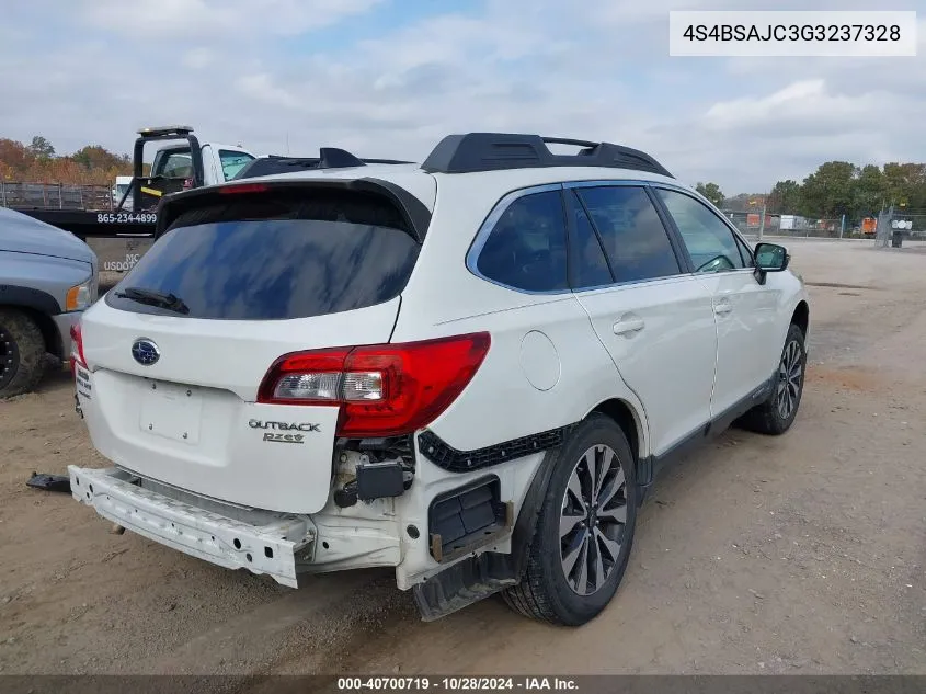 2016 Subaru Outback 2.5I Limited VIN: 4S4BSAJC3G3237328 Lot: 40700719