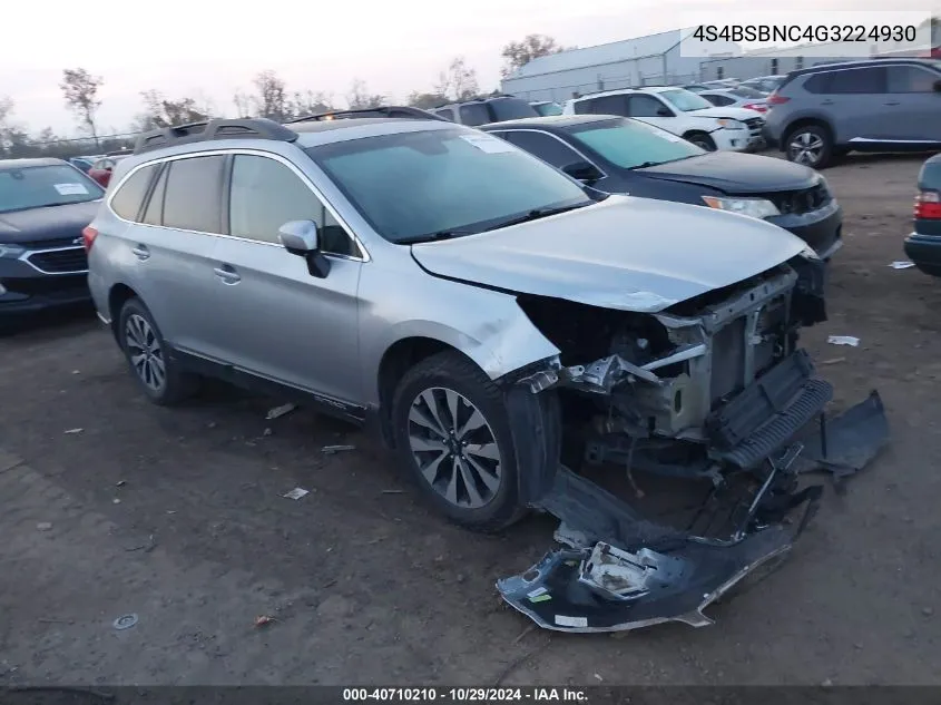 2016 Subaru Outback 2.5I Limited VIN: 4S4BSBNC4G3224930 Lot: 40710210