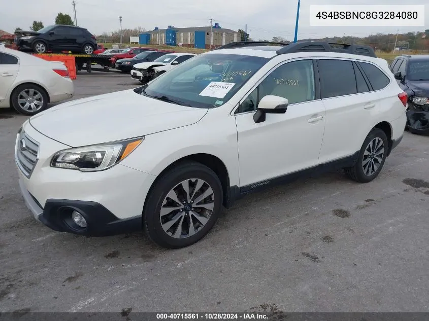 2016 Subaru Outback 2.5I Limited VIN: 4S4BSBNC8G3284080 Lot: 40715561