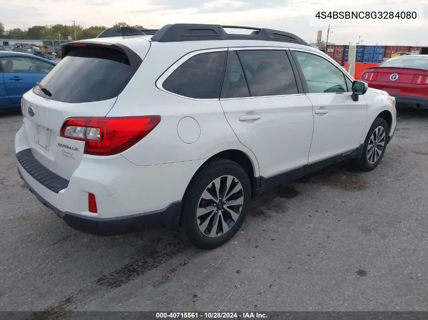 2016 Subaru Outback 2.5I Limited VIN: 4S4BSBNC8G3284080 Lot: 40715561