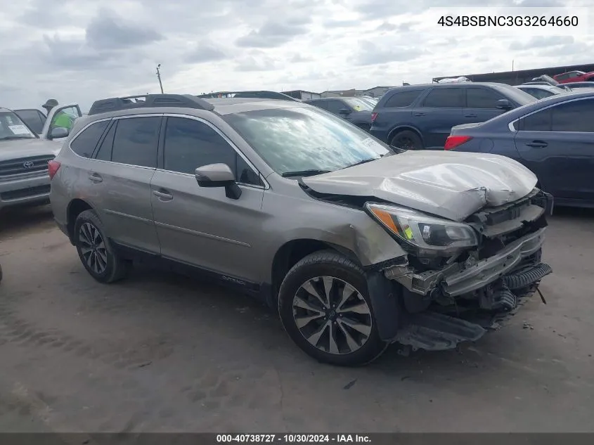 2016 Subaru Outback 2.5I Limited VIN: 4S4BSBNC3G3264660 Lot: 40738727