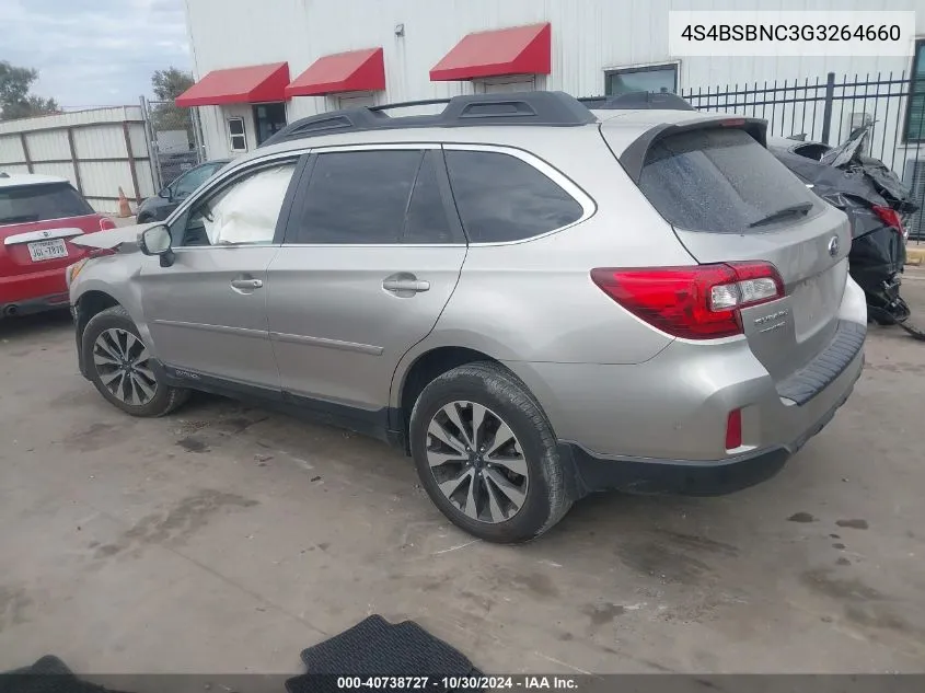 2016 Subaru Outback 2.5I Limited VIN: 4S4BSBNC3G3264660 Lot: 40738727