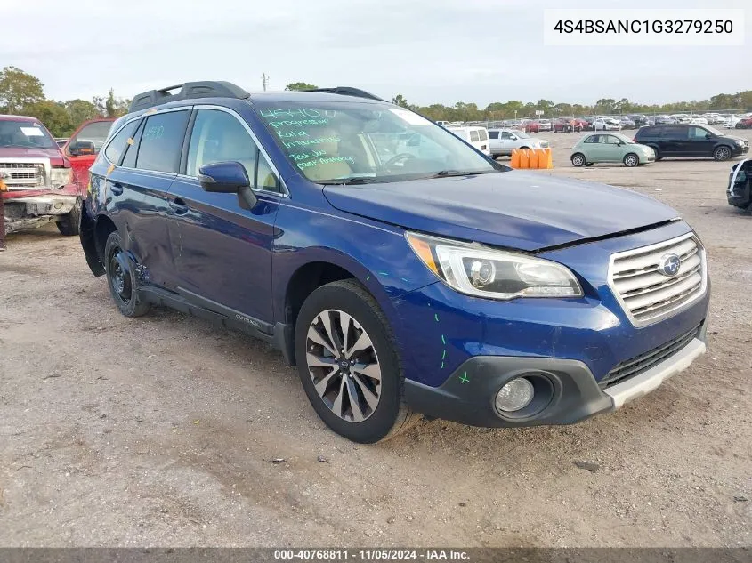 2016 Subaru Outback 2.5I Limited VIN: 4S4BSANC1G3279250 Lot: 40768811