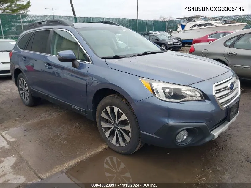 2016 Subaru Outback 2.5I Limited VIN: 4S4BSBNCXG3306449 Lot: 40823997