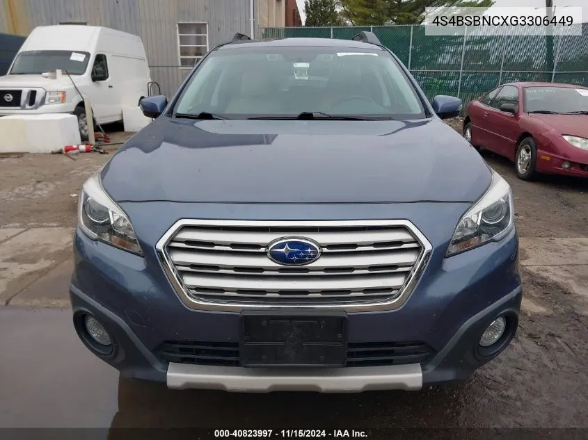 2016 Subaru Outback 2.5I Limited VIN: 4S4BSBNCXG3306449 Lot: 40823997