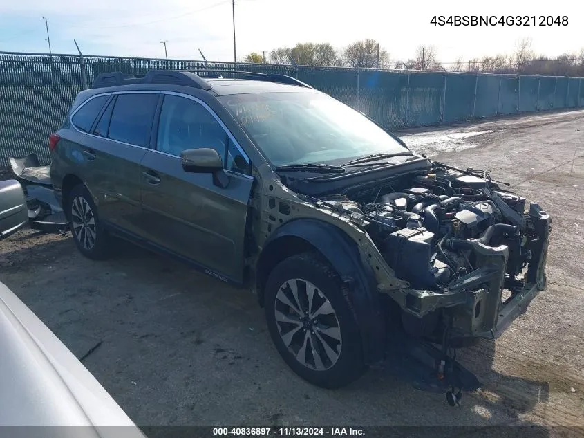 2016 Subaru Outback 2.5I Limited VIN: 4S4BSBNC4G3212048 Lot: 40836897