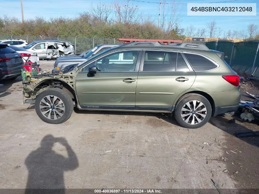 2016 Subaru Outback 2.5I Limited VIN: 4S4BSBNC4G3212048 Lot: 40836897