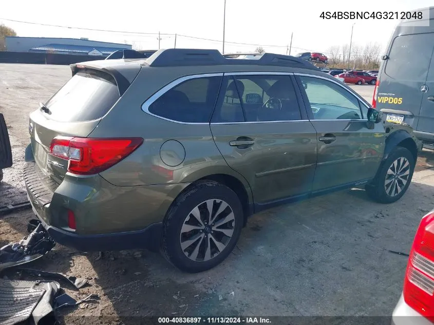 2016 Subaru Outback 2.5I Limited VIN: 4S4BSBNC4G3212048 Lot: 40836897