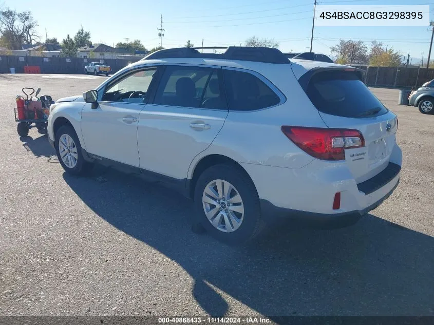 2016 Subaru Outback 2.5I Premium VIN: 4S4BSACC8G3298395 Lot: 40868433