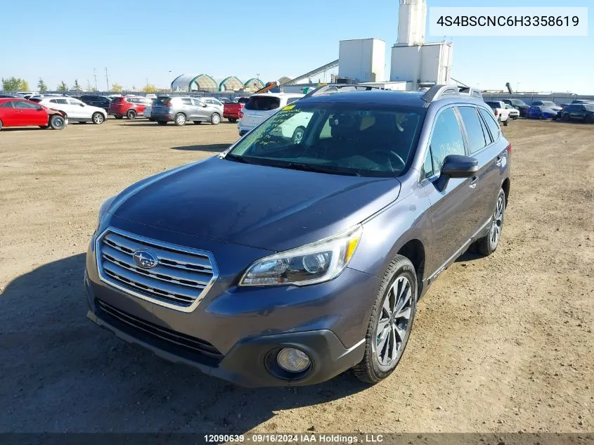 2017 Subaru Outback 2.5I Limited VIN: 4S4BSCNC6H3358619 Lot: 12090639