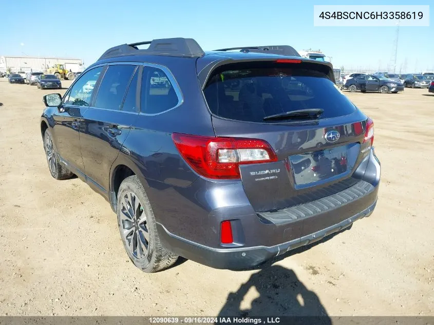 2017 Subaru Outback 2.5I Limited VIN: 4S4BSCNC6H3358619 Lot: 12090639