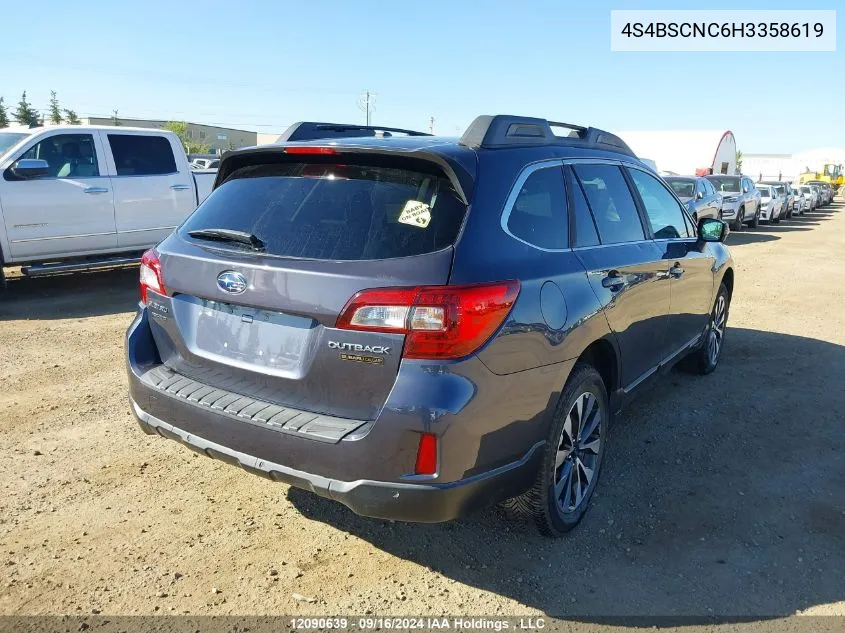 2017 Subaru Outback 2.5I Limited VIN: 4S4BSCNC6H3358619 Lot: 12090639