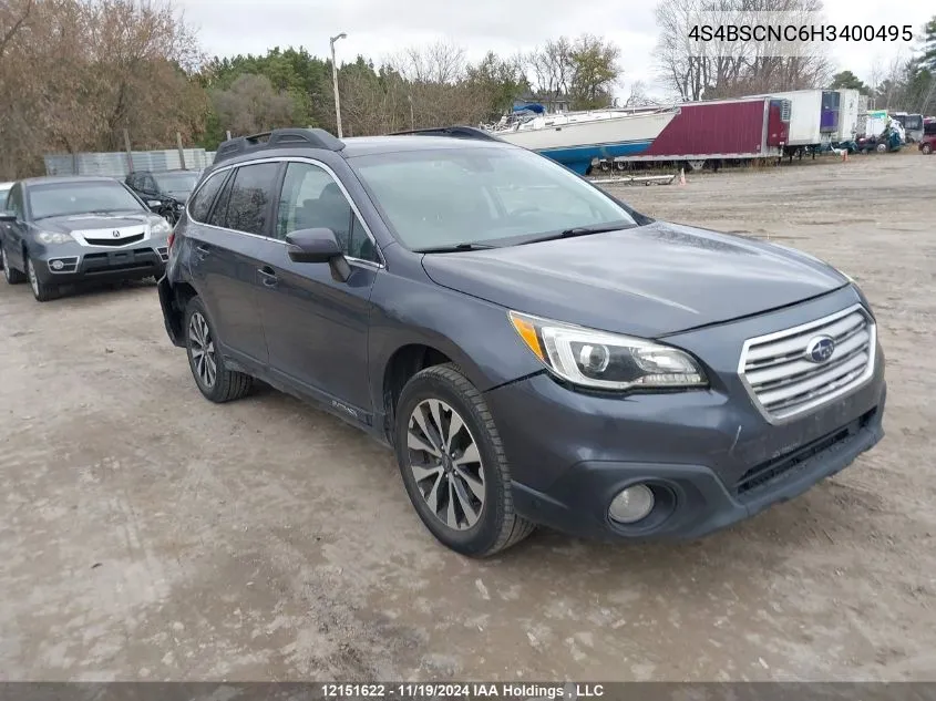 2017 Subaru Outback VIN: 4S4BSCNC6H3400495 Lot: 12151622