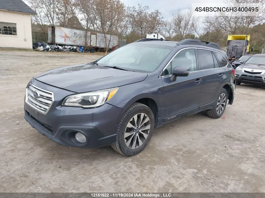 2017 Subaru Outback VIN: 4S4BSCNC6H3400495 Lot: 12151622